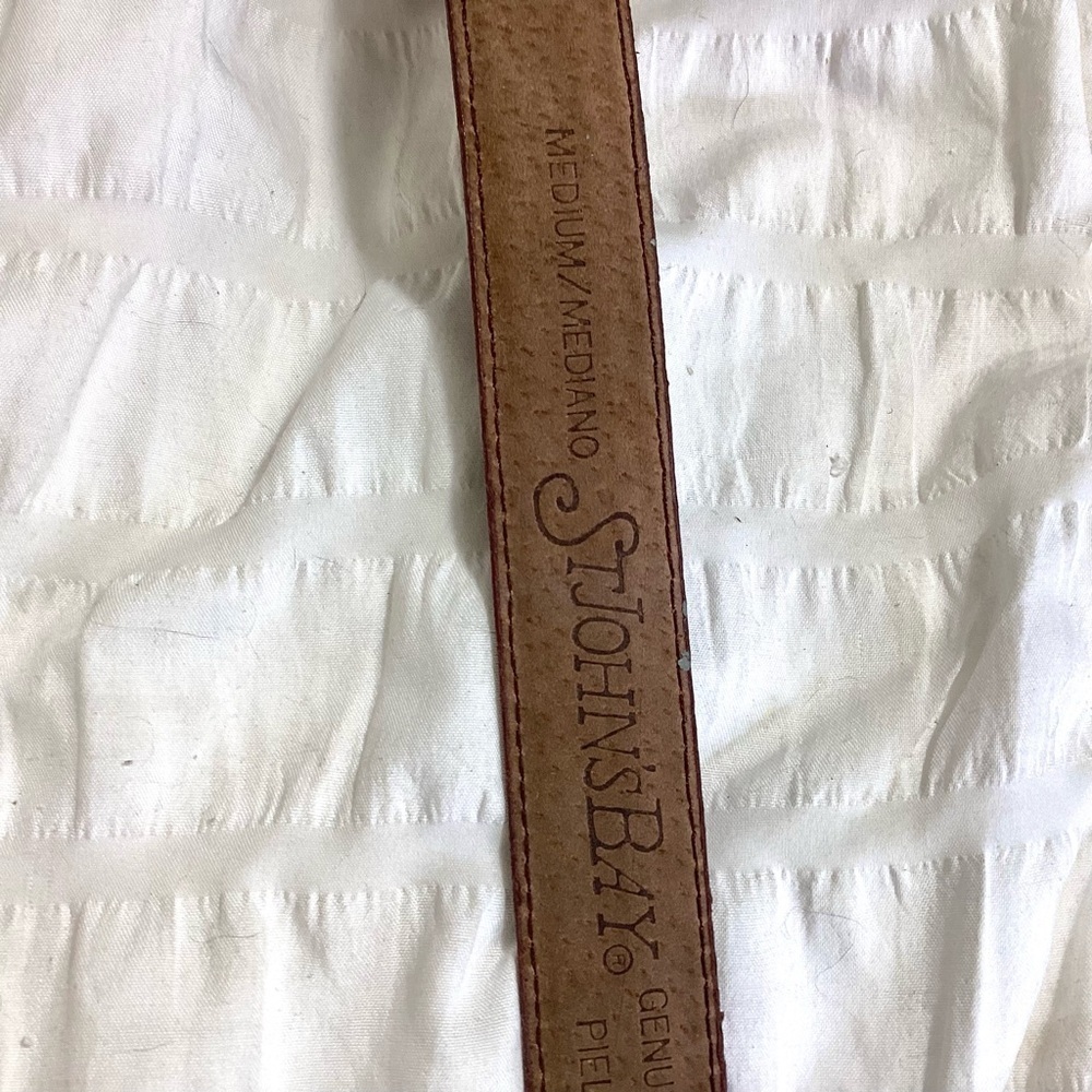 St Johns Bay Croc Embossed Leather Belt Size M - Picture 9 of 15